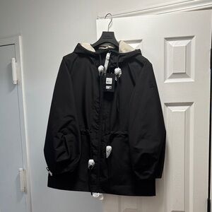 Mackage Black Kids Raincoat with Cream Accents